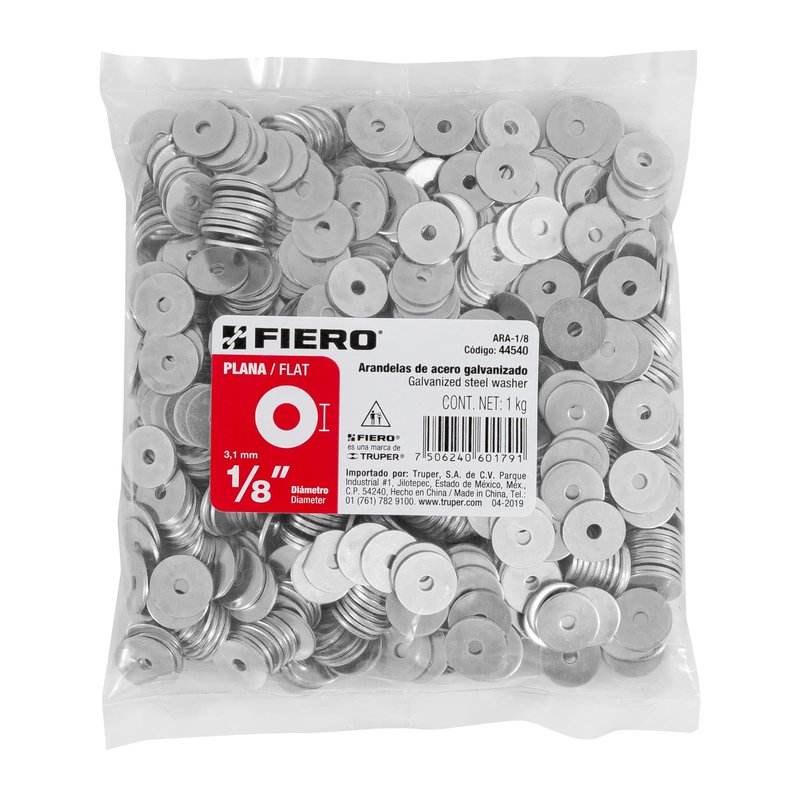 ARANDELA PLANA Hº PUL X KG 1/8 "
